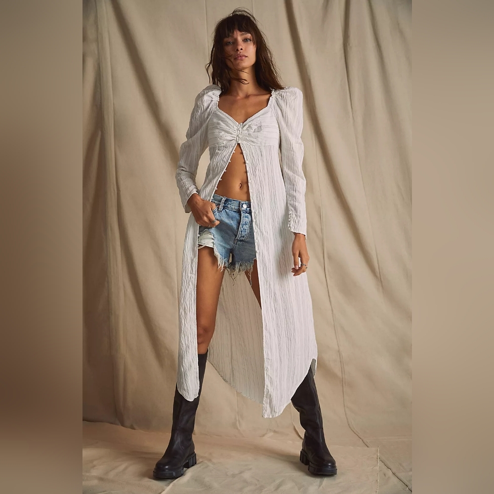 Free People Luna Maxi Top in Painted White S